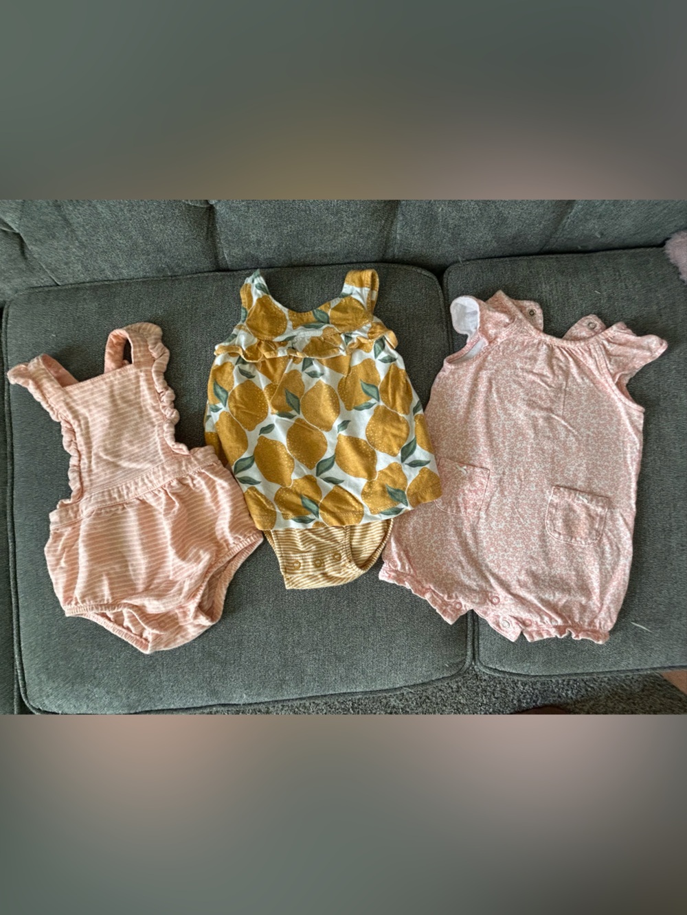 Baby Girls' Rompers - set of 3 - 12 months